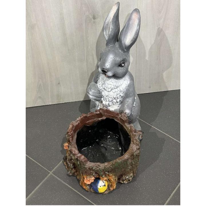 Фото Фигура садовая Кроленок с пеньком 40х24х40 см (801)  - Магазин MASMART