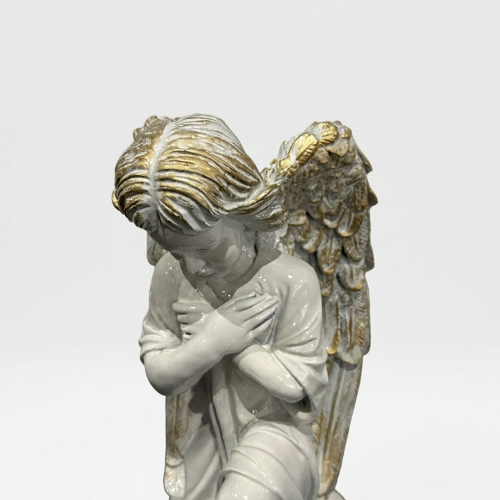 Фото Фигура садовая Ангел на камне 24х24х50 см (1067)  - Магазин MASMART