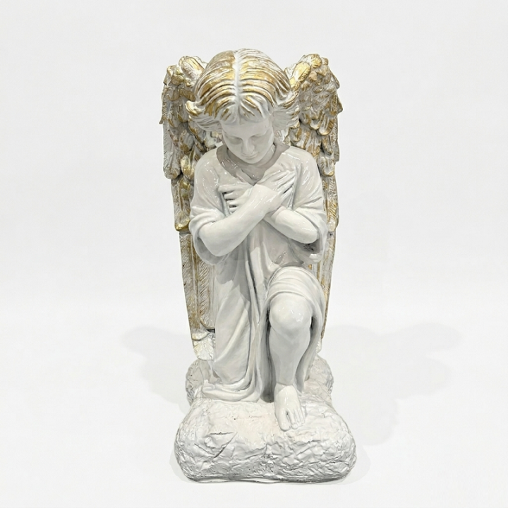 Фото Фигура садовая Ангел на камне 24х24х50 см (1067)  - Магазин MASMART