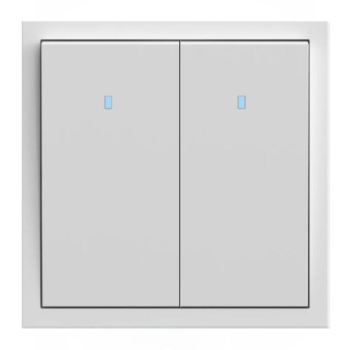 Фото Механизм выключателя двухклавишный с подсветкой Ardero Soft EV112L-W белый - Магазин MASMART