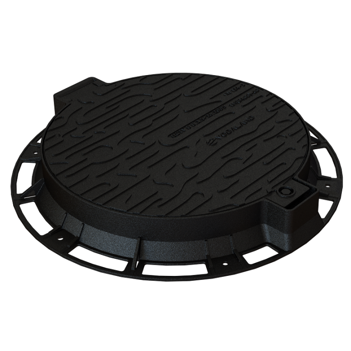 Фото Люк чугунный тяжелый с замком и уплотнительной прокладкой Волна 80х10см (крышка 62см) D400 С250 25т - Магазин MASMART