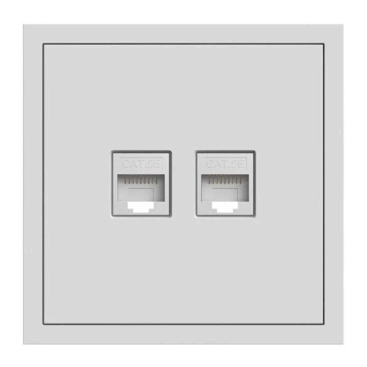 Фото Механизм двойной компьютерной розетки Ardero Soft R152PC-W белый - Магазин MASMART