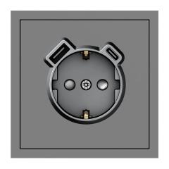 Фото Механізм розетки із заземленням 16А із USB-A 18W та...  - Магазин MASMART