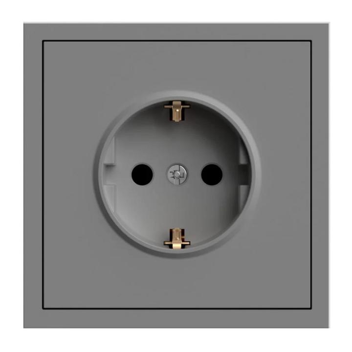 Фото Механизм розетки с заземлением 16А Ardero Soft ER121-G серый - Магазин MASMART
