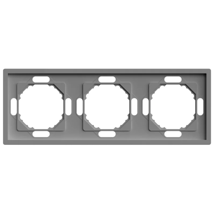 Фото Рамка 3-местная универсальная Ardero Soft EF103-G серый - Магазин MASMART