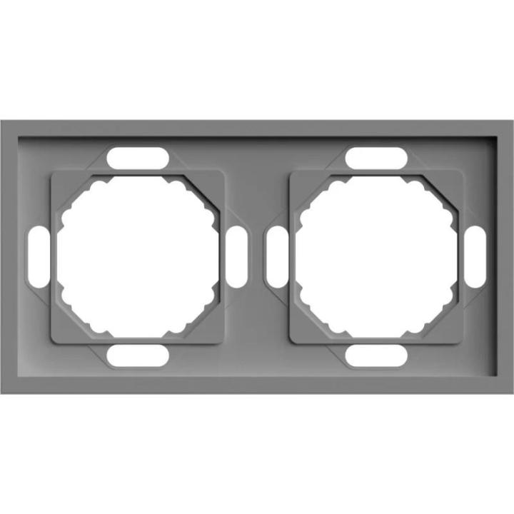 Фото Рамка 2-местная универсальная Ardero Soft EF102-G серый - Магазин MASMART