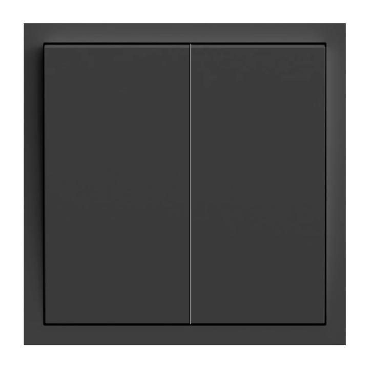 Фото Механизм выключателя двухклавишный проходной Ardero Soft EV122-B черный - Магазин MASMART