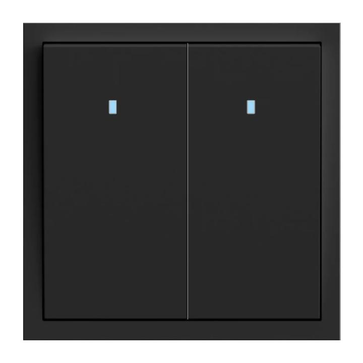 Фото Механізм вимикача двоклавішний з підсвіткою Ardero Soft EV112L-B чорний - Магазин MASMART