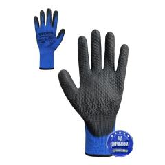 Фото Рукавички синтетичні сині з чорним поліуретановим...  - Магазин MASMART