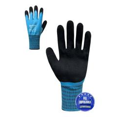Фото Рукавички синтетичні сині з синьо-чорним вспіненим повним...  - Магазин MASMART