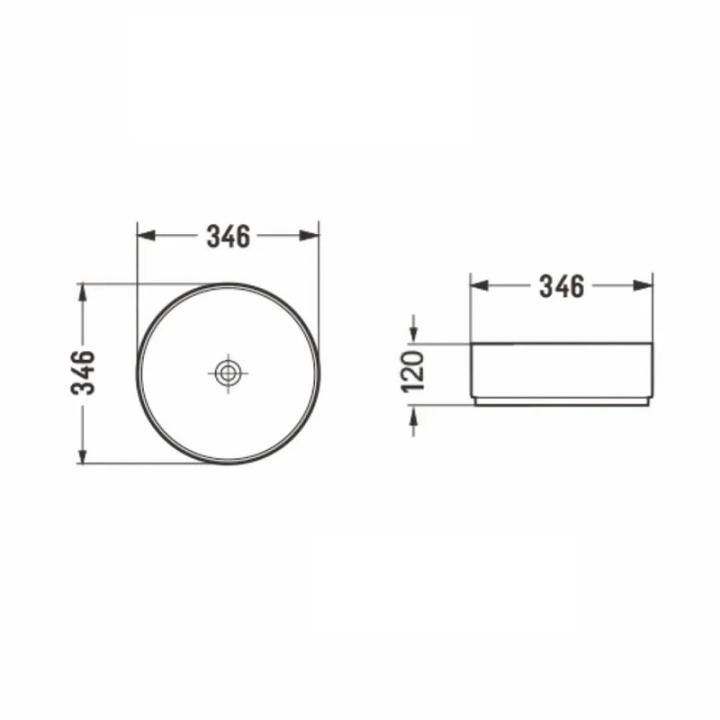 Фото Раковина накладна Volle PIEDRA 35см світлий мрамор 1301.005131  - Магазин MASMART