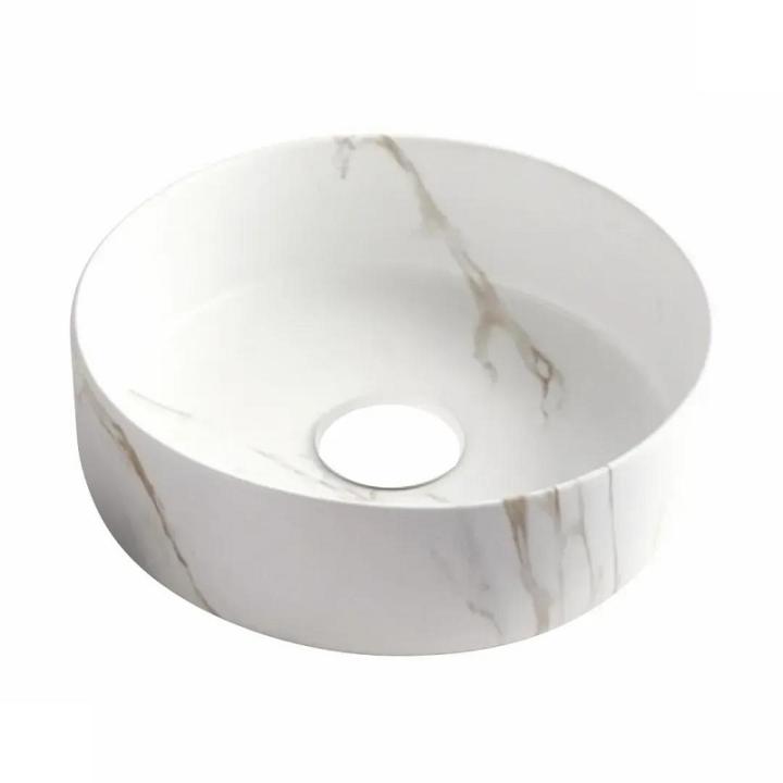 Фото Раковина накладная Volle PIEDRA 35см светлый мрамор 1301.005131 - Магазин MASMART