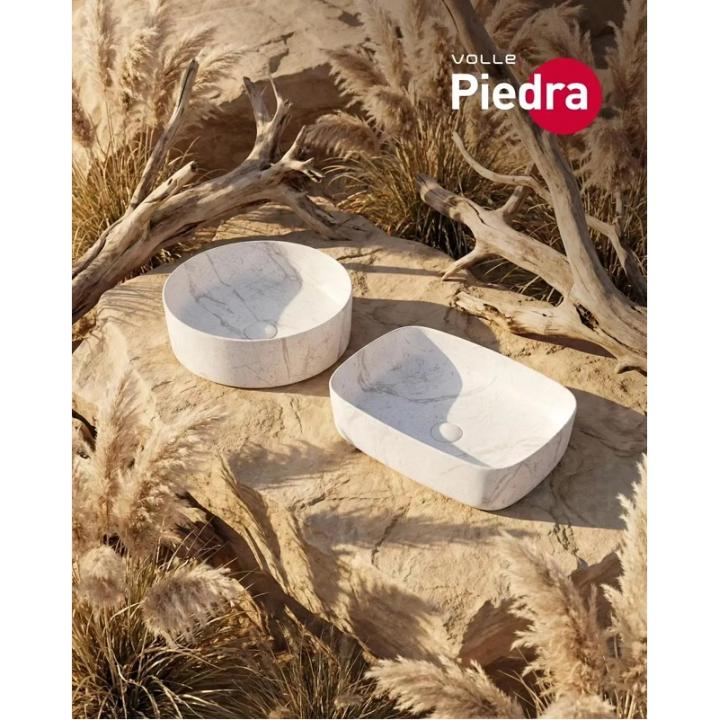 Фото Раковина накладная Volle PIEDRA 35см светлый мрамор 1301.005131  - Магазин MASMART