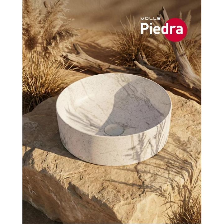 Фото Раковина накладна Volle PIEDRA 35см світлий мрамор 1301.005131  - Магазин MASMART