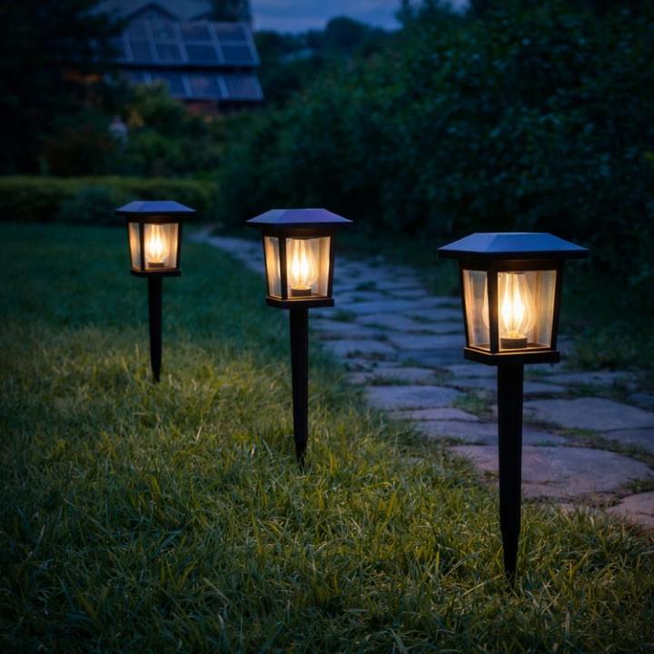 Фото Светильник газонный LED Feron PL145 на солнечной батарее 2800К  - Магазин MASMART