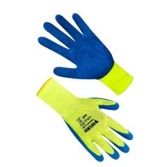 Фото Перчатки Seven салатовые синтетические с синим неполным...  - Магазин MASMART