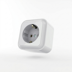 Фото Розетка одинарная с заземлением AWM TIMA белая  - Магазин MASMART