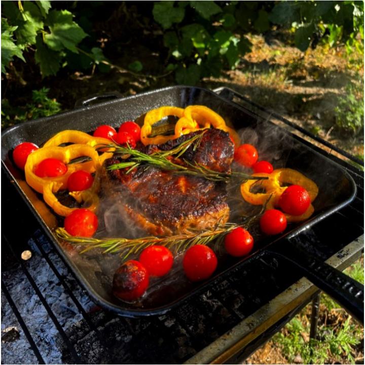 Фото Сковорода-гриль чугунная 28х28х4см с металлической ручкой Maysternya 280-280-40MRgrill  - Магазин MASMART