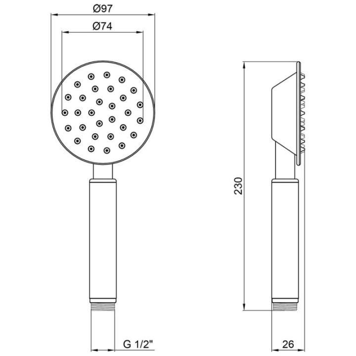 Фото Лійка для душу Kroner KRP Edelstahl Klassisch - ESG700  - Магазин MASMART