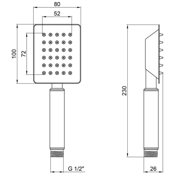 Фото Лійка для душу Kroner KRP Edelstahl Kubus - ESG700  - Магазин MASMART