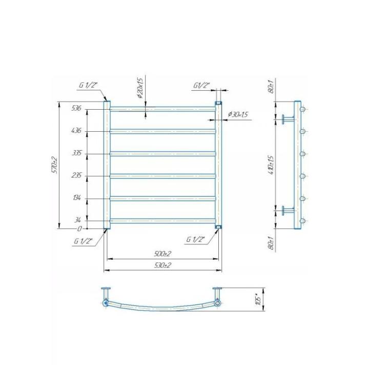 Фото Рушникосушка Mario Inox Класік 570х530/500  - Магазин MASMART