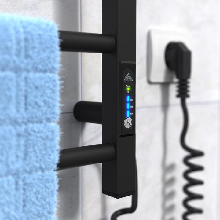 Фото Полотенцесушитель электрический Laris Альфа ЧФ(Ч) 6 400х600 R3 правый  - Магазин MASMART