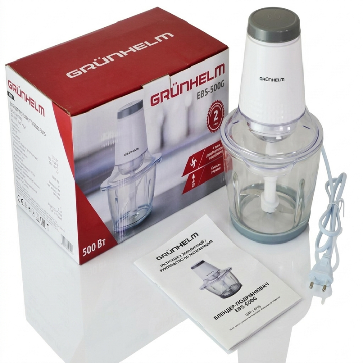 Фото Блендер подрібнювач Grunhelm EBS-500G 550Вт  - Магазин MASMART