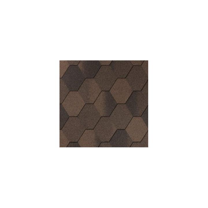 Фото Бітумна черепиця IKO Superglass Hex (53) Autumn Brown - Магазин MASMART