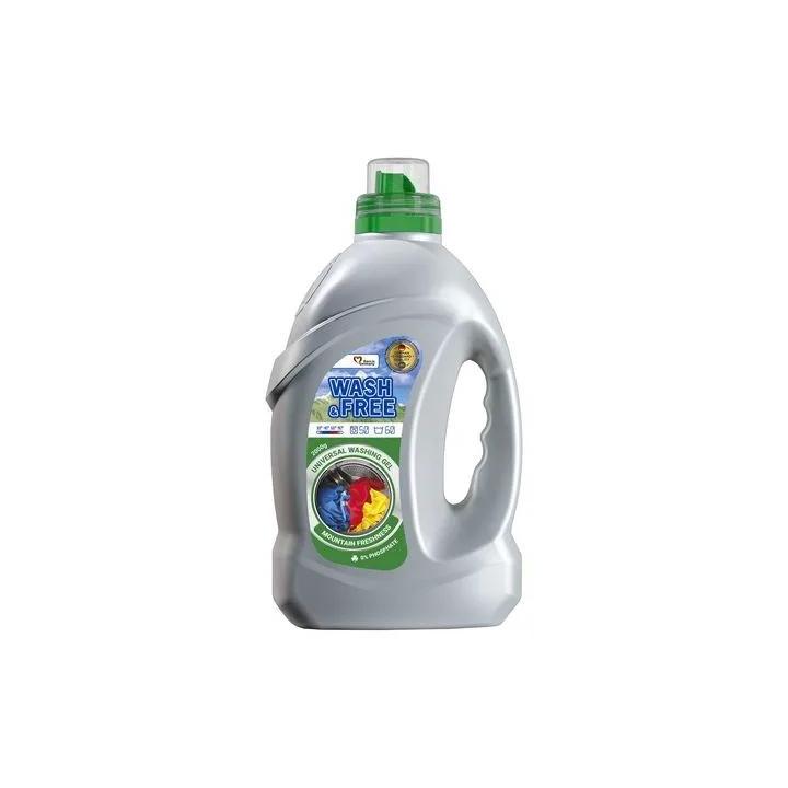 Фото Універсальний гель для прання WASH&FREE Гірська свіжість 2 л - Магазин MASMART