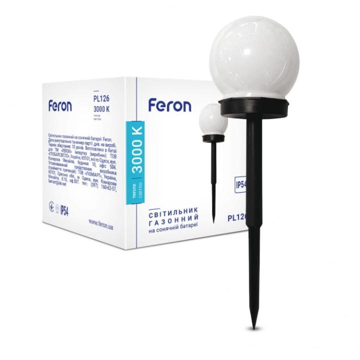 Фото Светильник газонный LED Feron PL126 на солнечной батарее 3000K - Магазин MASMART