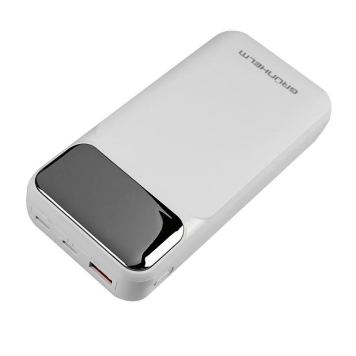 Фото Повербанк 20000 mAh Grunhelm быстрая зарядка 22.5W (GP-20WQC)  - Магазин MASMART