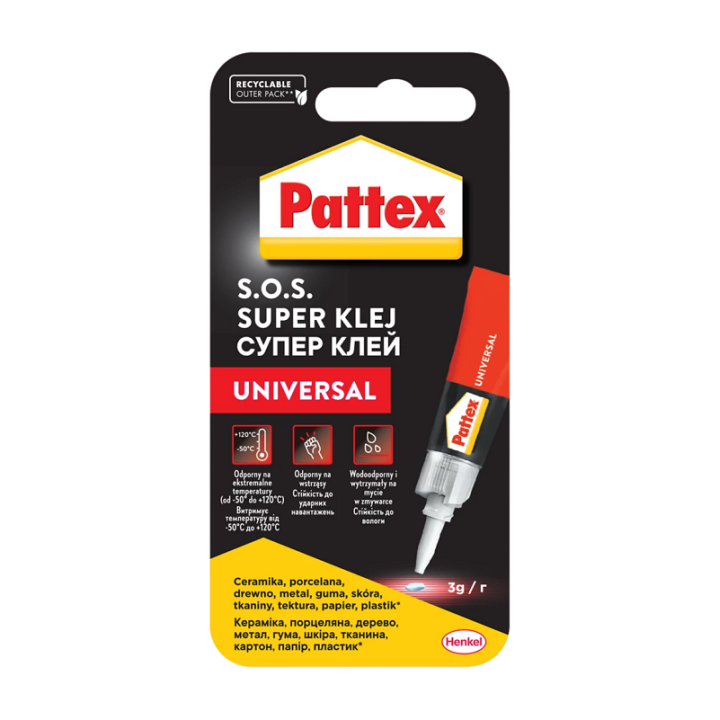 Фото Суперклей Pattex Super Universal 3г - Магазин MASMART