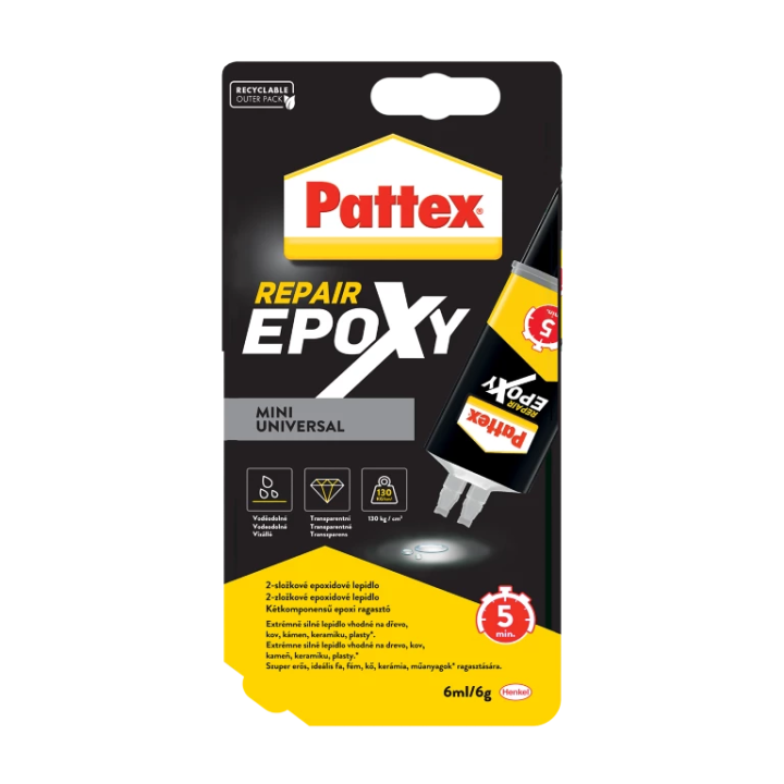Фото Клей эпоксидный двухкомпонентный Pattex Universal Epoxy 6мл - Магазин MASMART