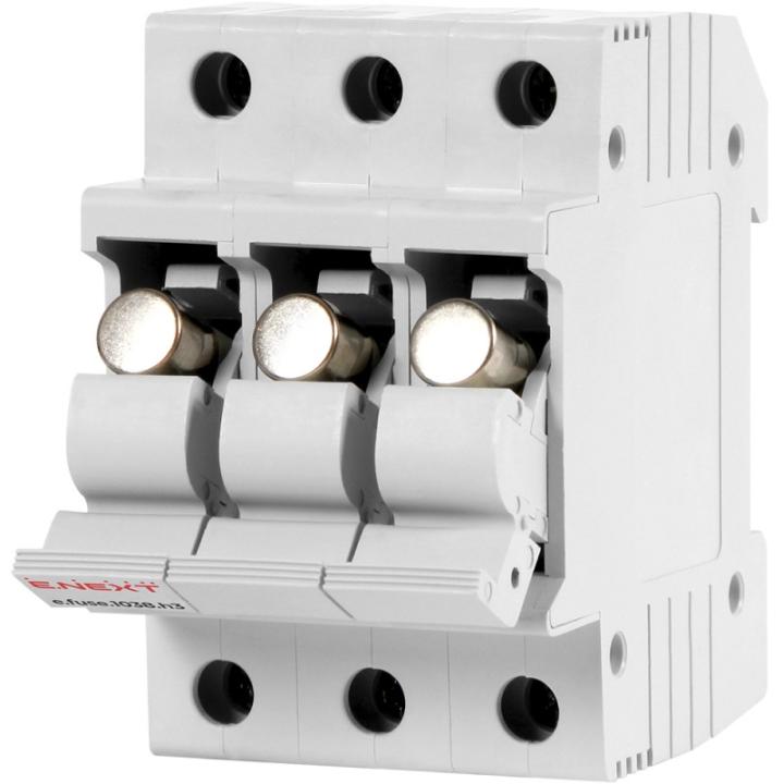 Фото Утримувач запобіжника E.Next 32А 3P e.fuse.1038.h3 10х38  - Магазин MASMART