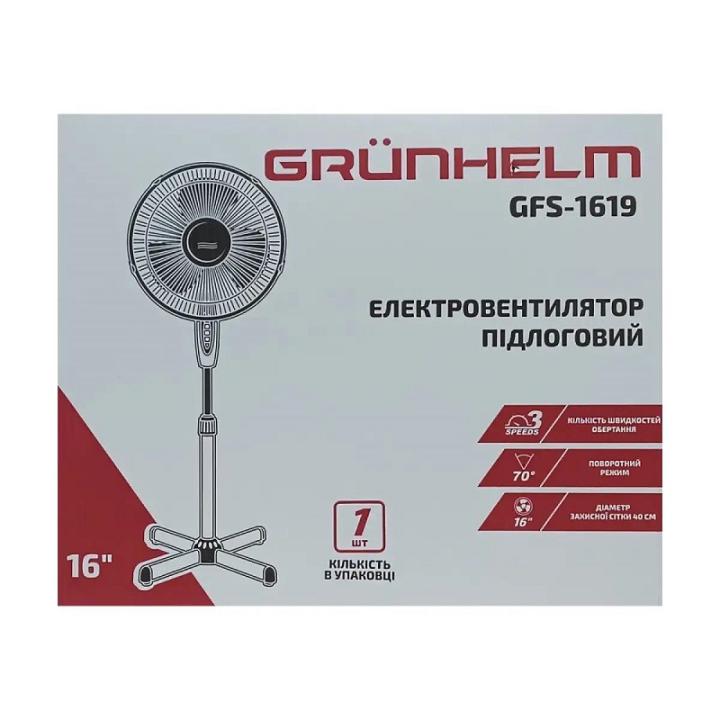 Фото Вентилятор напольный Grunhelm GFS-1619 (16 дюймов, 3 скорости, 1,3м, 3 лопасти)  - Магазин MASMART