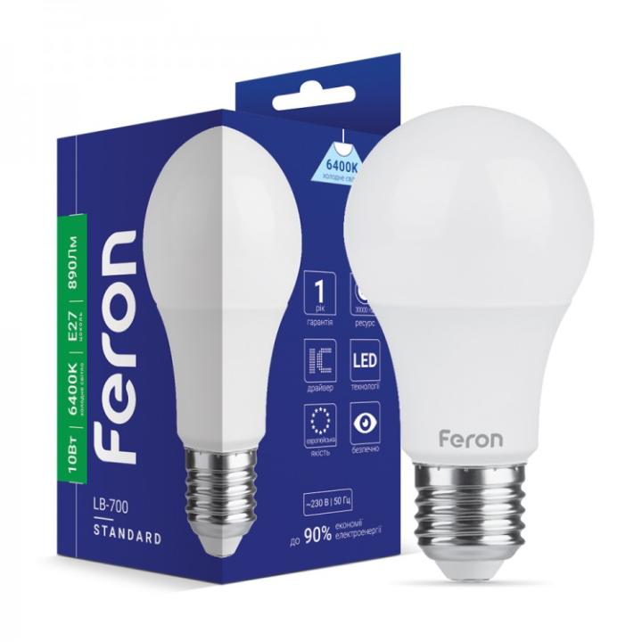 Фото Лампа LED Feron LB-700 А60 10W E27 6400K 850Lm - Магазин MASMART