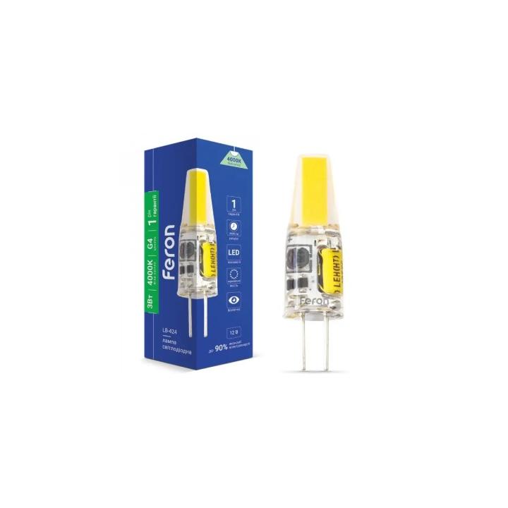 Фото Лампа LED Feron LB-424 12V / 3W СОВ G4 4000K 240Lm - Магазин MASMART