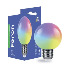Фото Лампа LED Feron LB-37 G45 1W E27, RGB матовий	Лампа LED...  - Магазин MASMART