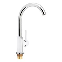 Фото Змішувач для кухні Qtap Grand CRM/White QTGRAWCR007F (33510)  - Магазин MASMART