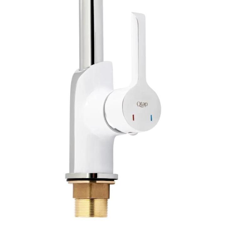 Фото Змішувач для кухні Qtap Grand CRM/White QTGRAWCR007F (33510)  - Магазин MASMART