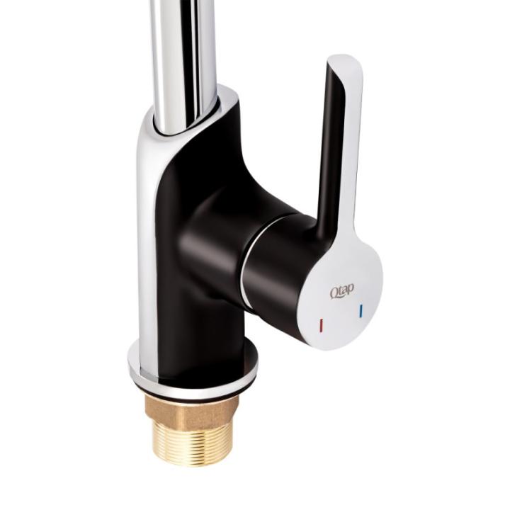 Фото Змішувач для кухні Qtap Grand CRM/Black QTGRABCR007F (33505)  - Магазин MASMART