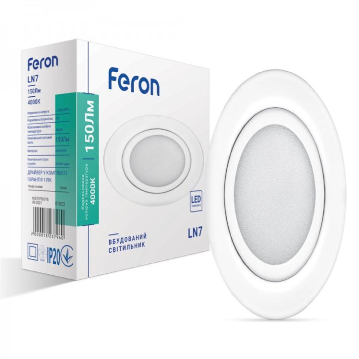 Фото Світильник точковий LED Feron LN7 3W 4000K білий - Магазин MASMART