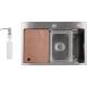 Фото Мийка інтегрована Lidz Handmade Brushed Steel H6845 (LDH6845BRU49455)  - Магазин MASMART