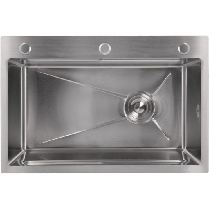 Фото Мийка інтегрована Lidz Handmade Brushed Steel H6845 (LDH6845BRU49455)  - Магазин MASMART