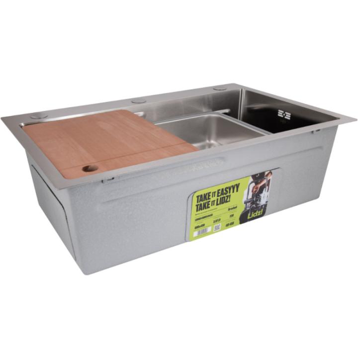 Фото Мийка інтегрована Lidz Handmade Brushed Steel H6845 (LDH6845BRU49455)  - Магазин MASMART