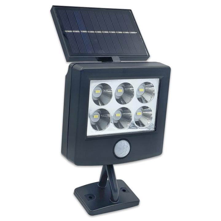 Фото Прожектор LED LEBRON L-SL-48648AT 3W 6500К IP65 з датчиком руху та сонячною панеллю, Li-Ion 500mAh 15-17-60  - Магазин MASMART