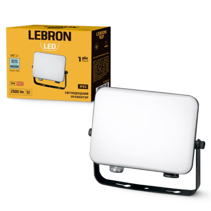 Фото Прожектор LED LEBRON L-LFmd-3065 30W 6500K 2550Lm (17-08-03) - Магазин MASMART