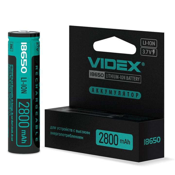 Фото Акумулятор Videx літій-іонний 18650-P (захист) 2800mAh  - Магазин MASMART