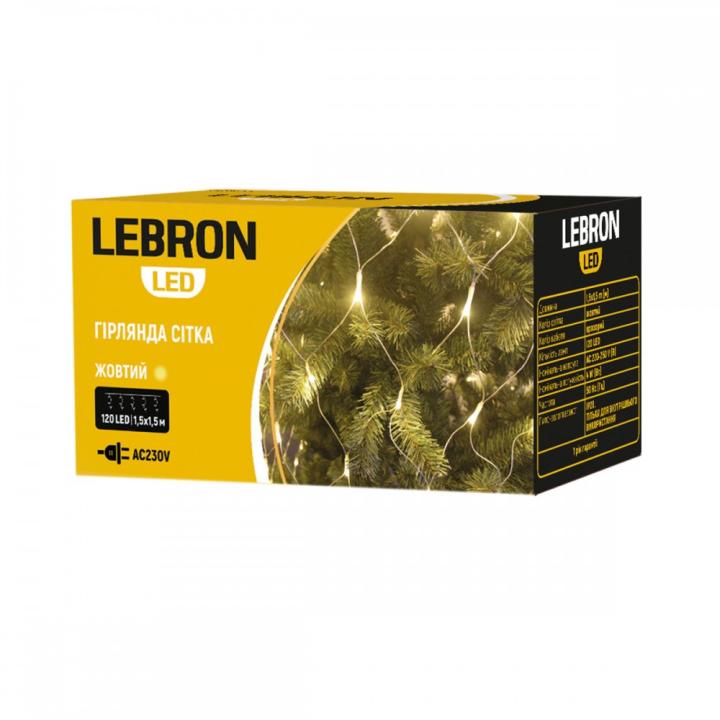 Фото Гірлянда LED Lebron Сітка 1,5х1,5 м 120LED (жовте світло) 15-18-53 - Магазин MASMART